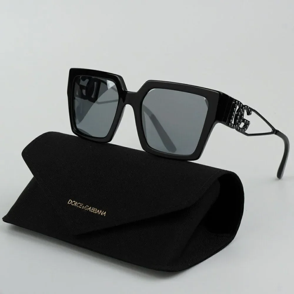 SALE! NEW D&G DG4446B 501/6G Black Gray Mirrored Black Square Women Sunglasses